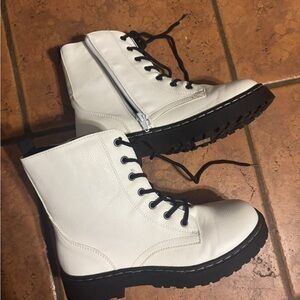 Sincerely Jules White Combat Boots